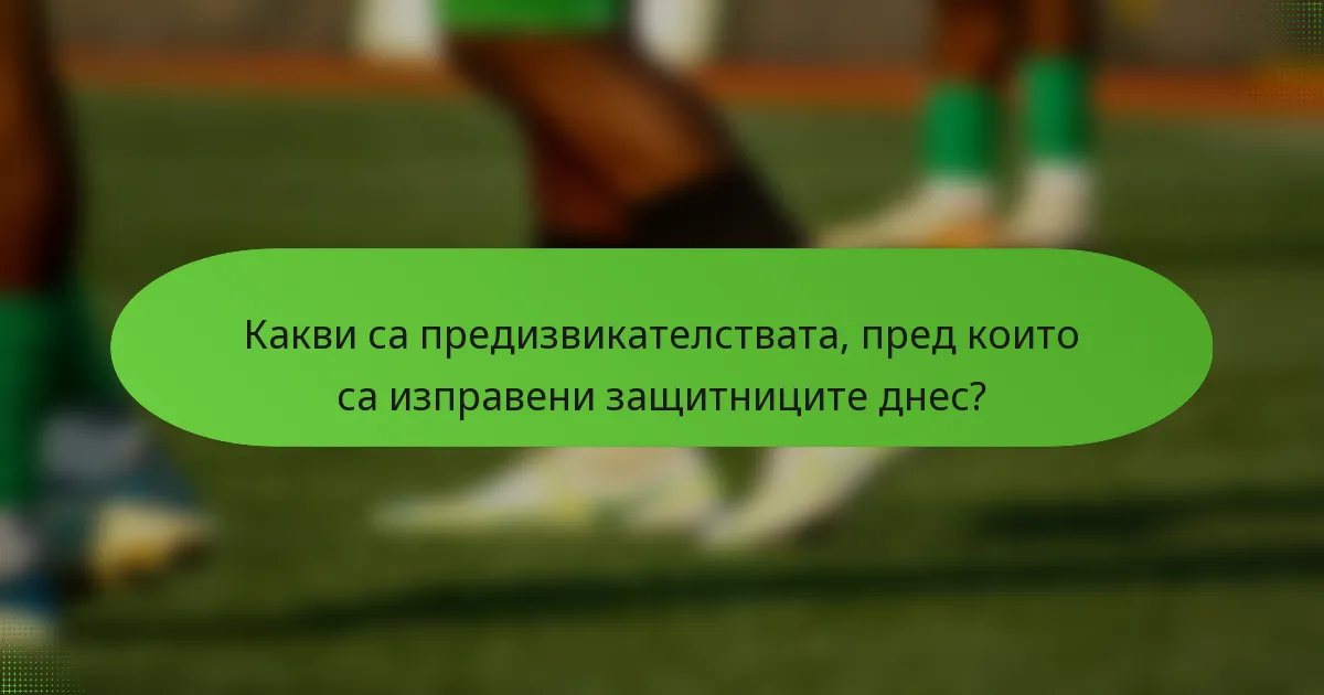 Какви са предизвикателствата, пред които са изправени защитниците днес?