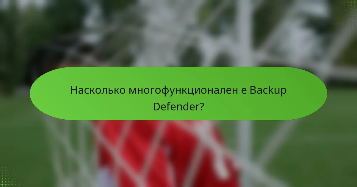 Насколько многофункционален е Backup Defender?