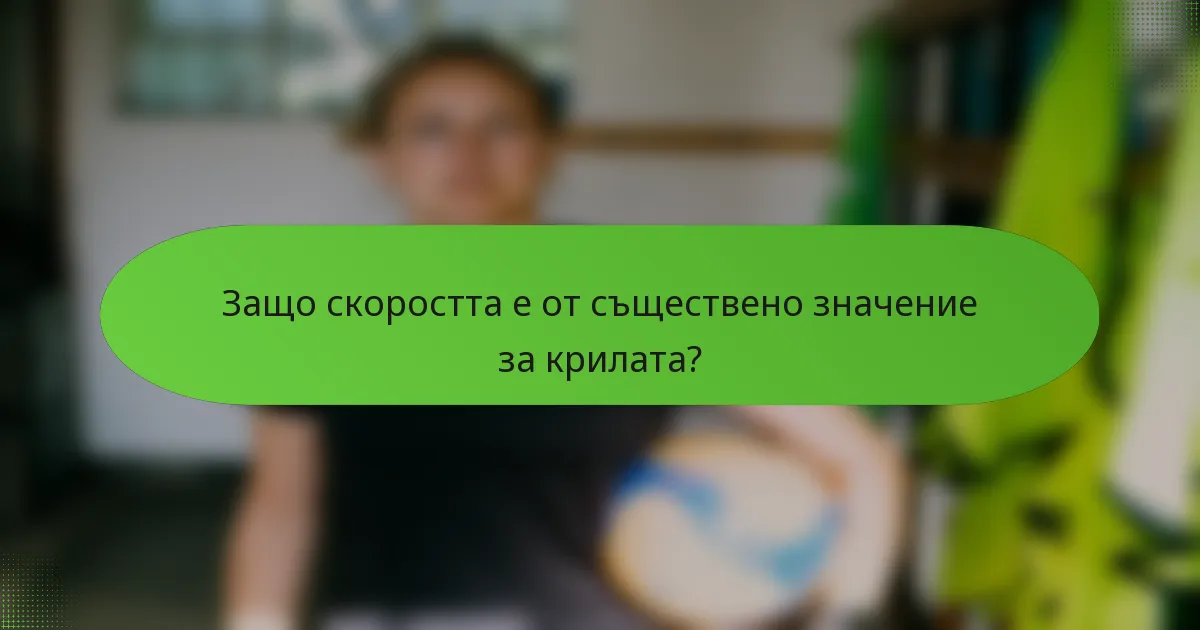Защо скоростта е от съществено значение за крилата?